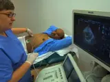 Nurse conducting an ECG