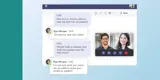 A stylized example of a Microsoft Teams conversation