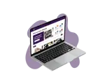 A laptop showing the SimTutor Author homepage